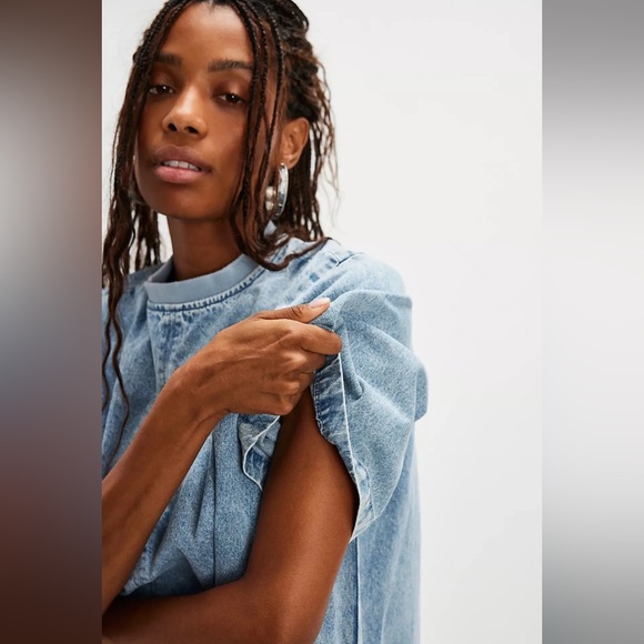 NEW Free People Harlow Denim Mini Dress - Picture 5 of 5